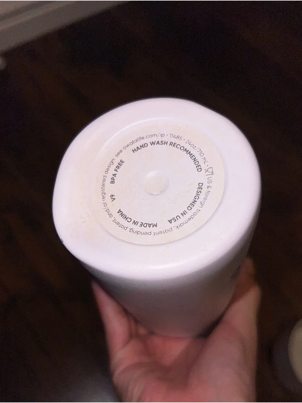 owolo White Water Bottle with Rose Gold Cap